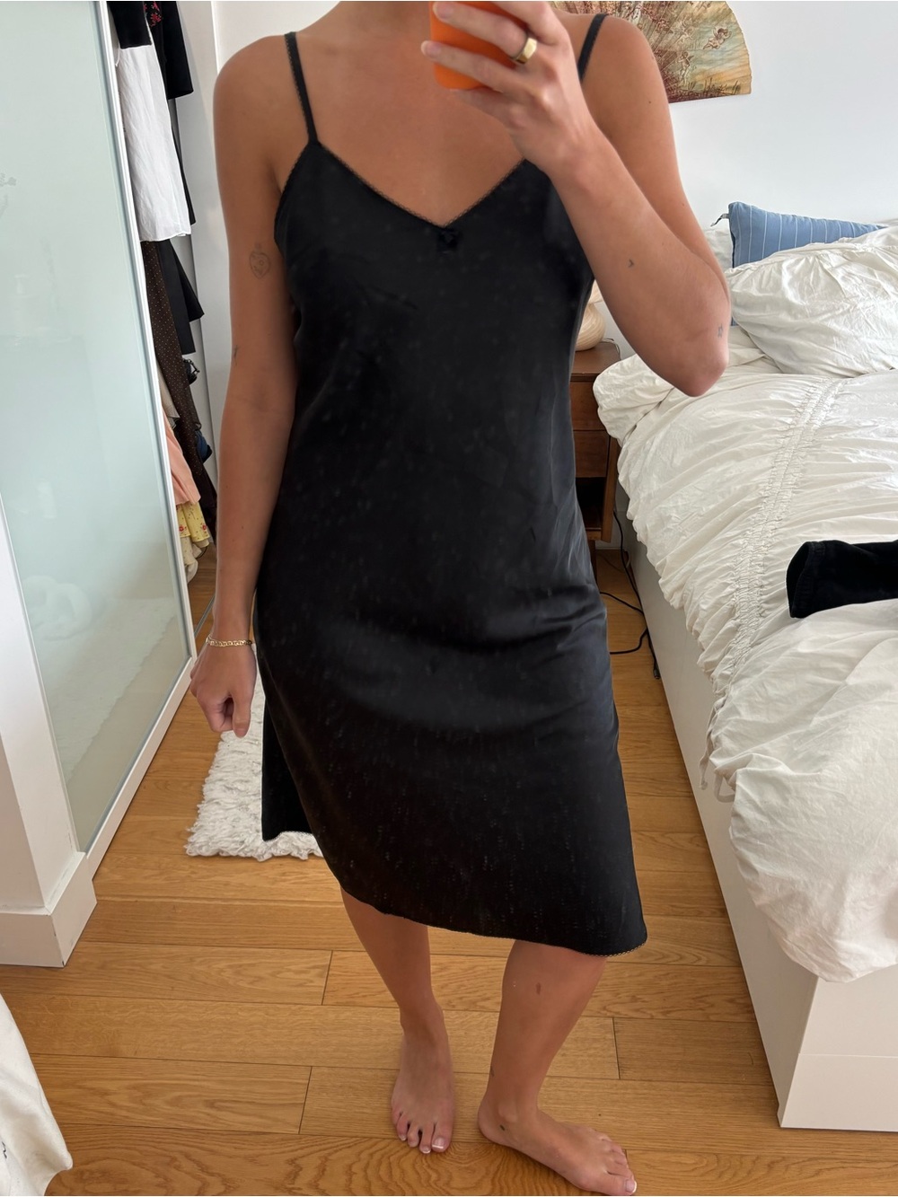 Black Midi Slip Dress